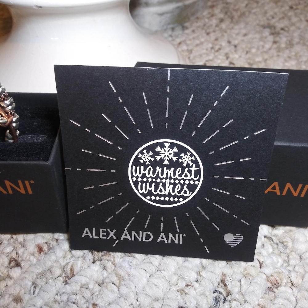 Alex And Ani Warmest Wishes Silver & Copper Bead Set Of Two Bracelets - Picture 3 of 9